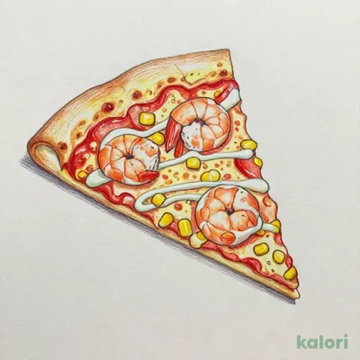 Mayo Shrimp Pizza (L, Hand Tossed Crust, 1 Slice)
