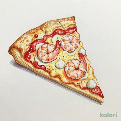 Mayo Shrimp Pizza (L, Mille-Feuille Crust, 1 Slice)