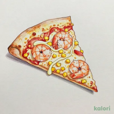 Mayo Shrimp Pizza (M, Pan Pizza Crust, 1 Slice)