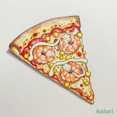 Mayo Shrimp Pizza (M, Mille-Feuille Crust, 1 Slice)
