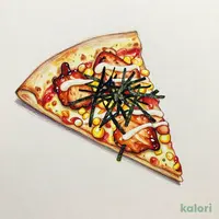 Charcoal Grilled Chicken Teriyaki Pizza (Medium, Hand Tossed, 1 Slice)