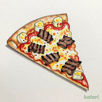 Charcoal Grilled Beef Pizza (Large, Cheesy Roll, 1 Slice)