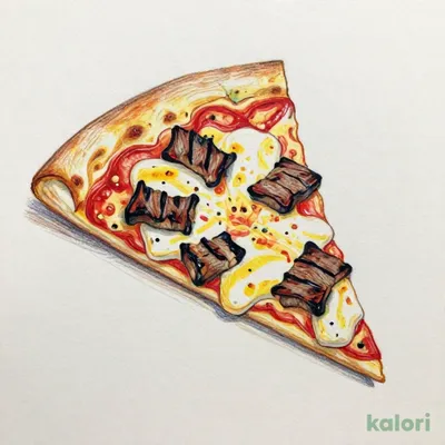 Charcoal-Grilled Beef Pizza, Cheese 'n Roll Crust (S, 1 Slice)
