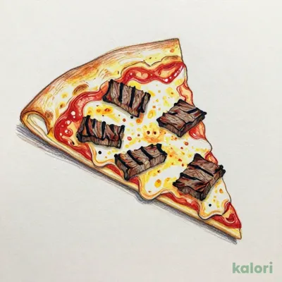 Charcoal Grilled Beef Pizza (S, Mille-Feuille Crust, 1 Slice)