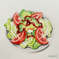 ざく切りキャベツと冷たいトマト