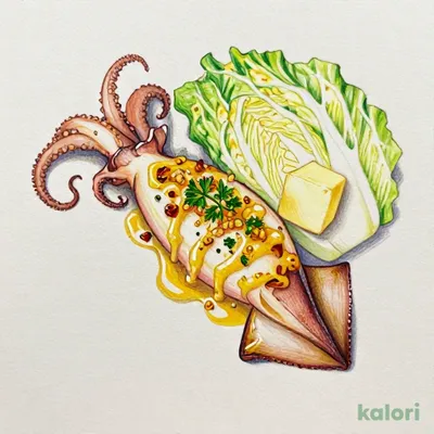 Grilled Squid Legs with Garlic Butter