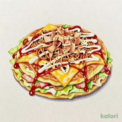 Hiroshima-Style Okonomiyaki with Cheese
