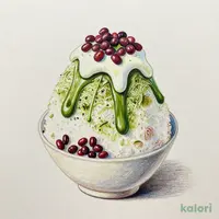 かき氷 抹茶金時 ~練乳添え~