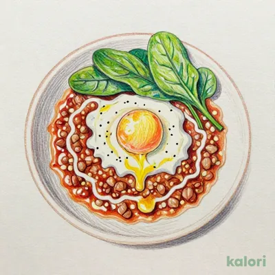 とろ〜り半熟卵とほうれん草のミートクリーム