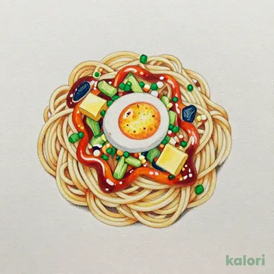 半熟卵と具だくさん野菜のバター醤油