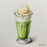 抹茶オレフロート（バニラアイス）