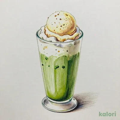 抹茶オレフロート（バニラアイス）