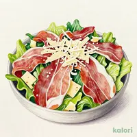 生ハムと削りパルミジャーノチーズのごちそうサラダ