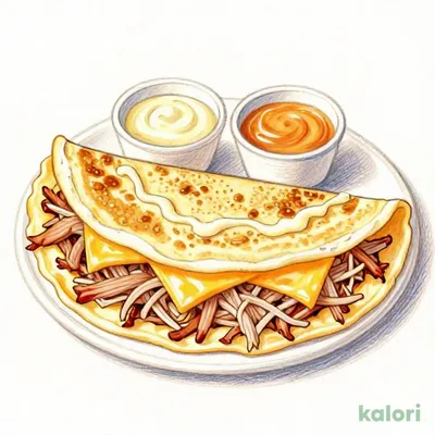 Kalua Pork & Cheddar Crepe