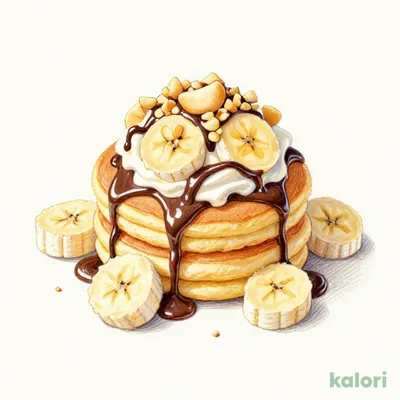 バナナ、ホイップクリームと マカダミアナッツ+チョコレートソース