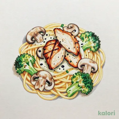 グリルチキンのアンチョビクリームパスタ