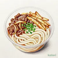 【九州】甘辛仕立ての牛肉煮 冷し肉ごぼう天うどん