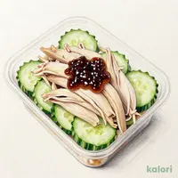 梅おかかで食べる蒸し鶏ときゅうりの梅和え