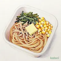 焦がし醤油仕立て焼きとうもろこしとツナのパスタ