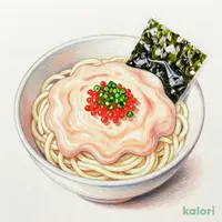 まろやかなクリームで味わう　明太クリームうどん