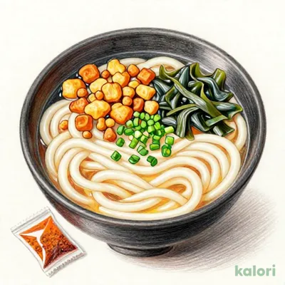 こだわりだしのかけうどん揚げ玉わかめ