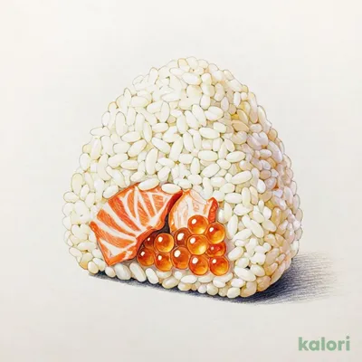 紅鮭ほぐしと生たらこおむすび