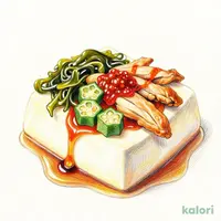 梅と蒸し鶏のとろーり豆腐