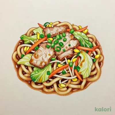 もっちり食感の醤油焼うどん