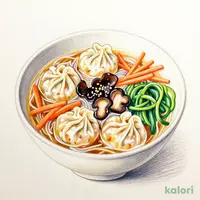 もちもち餃子と春雨の中華スープ