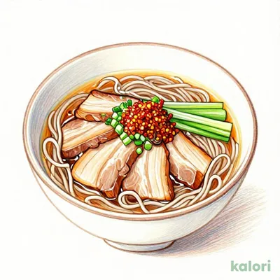 ねぎたっぷり！豚肉そば