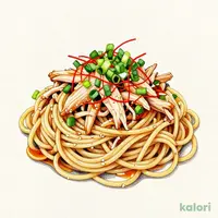 ごま油香る　青ねぎと蒸し鶏のパスタ