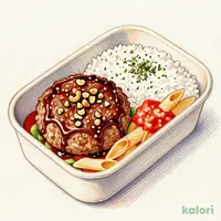 Teppan-Grilled Hamburg Steak Bento with Soy Sauce