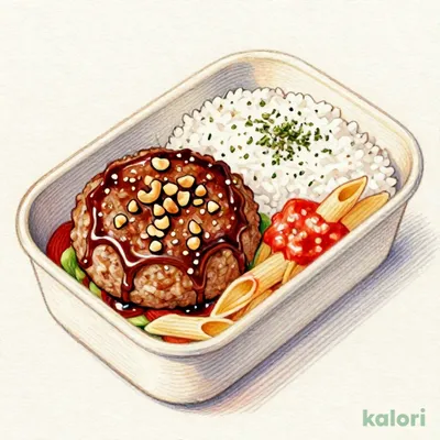 Teppan-Grilled Hamburg Steak Bento with Soy Sauce