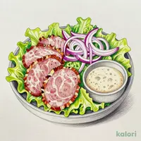 パストラミポークとフリルレタスのサラダ