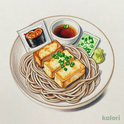 石臼挽きそば粉の冷しそば&いなり