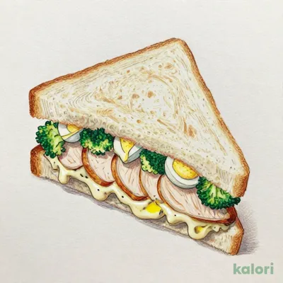 High Protein Chicken, Broccoli, and Egg Sandwich