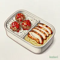 炙り焼チキンとミートボール弁当（ペッパーごはん）