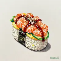 サンド寿司　サーモンポキ風　ごま油にんにく醤油