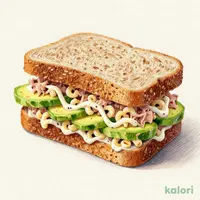 Avocado and Tuna Macaroni Sandwich with Cream Cheese Sauce