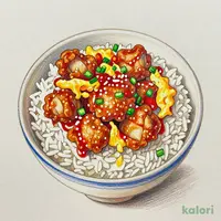 旨辛チリソースのふわとろ鶏チリごはん