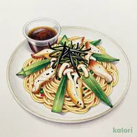 蒸し鶏とオクラのネバネバパスタサラダ