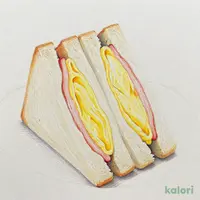 たまご焼きとハムサンド