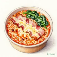 ベーコンとほうれん草のトマトクリームドリア