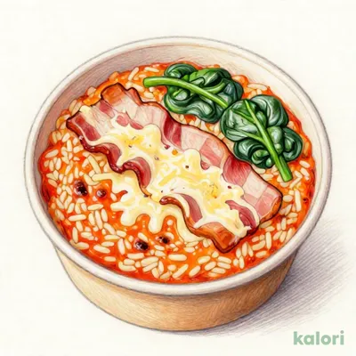 ベーコンとほうれん草のトマトクリームドリア