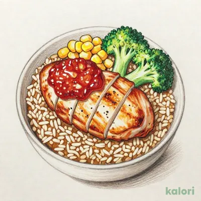グリルチキン&スパイシーピラフ（麦入りごはん）