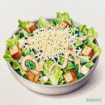 Caesar Salad with Fluffy Cheese