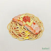 いくらとサーモンのレモンバター醤油スパゲティ