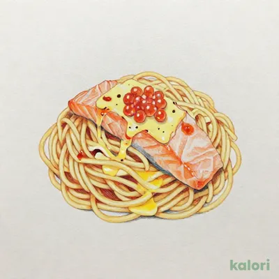 いくらとサーモンのレモンバター醤油スパゲティ