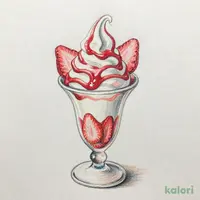 ストロベリーのソフトクリームパフェ