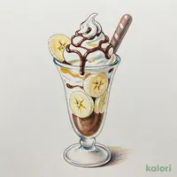 チョコバナナのソフトクリームパフェ
